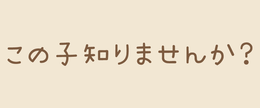 この子知りませんか？